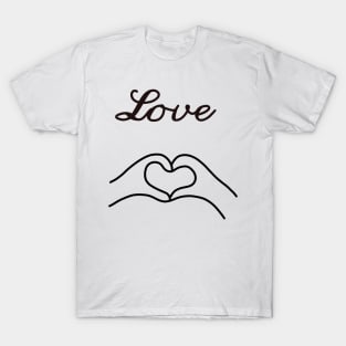 love with heart from couple hand T-Shirt